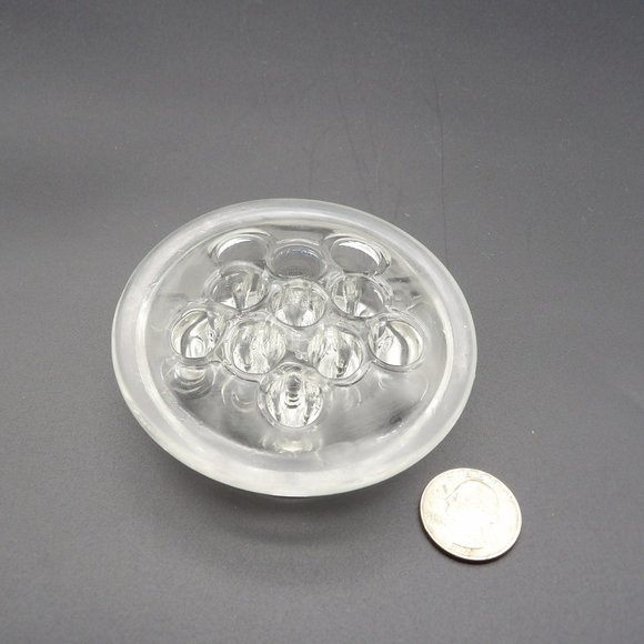 Vintage Glass Flower Frog 3 1/2" W 11 Holes - Picture 3 of 10